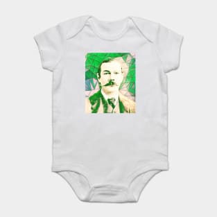 Arthur Conan Doyle Green Portrait | Arthur Conan Doyle Artwork 7 Baby Bodysuit